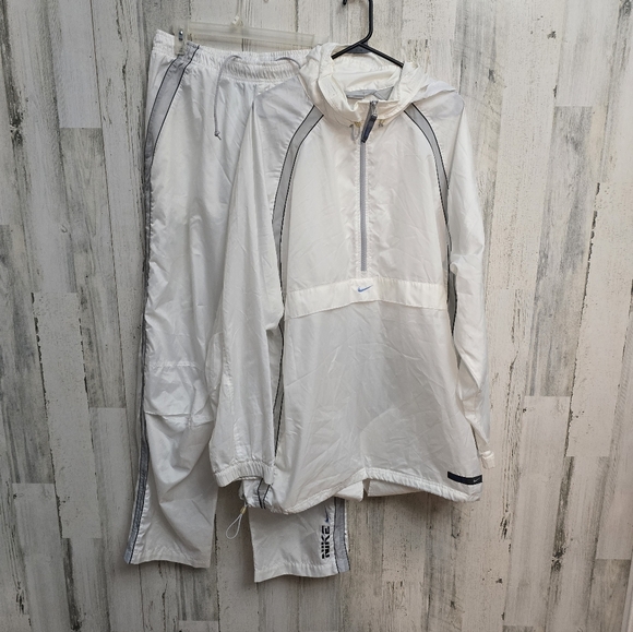 Nike White Windbreaker Set Jacket And Pants Size XXL